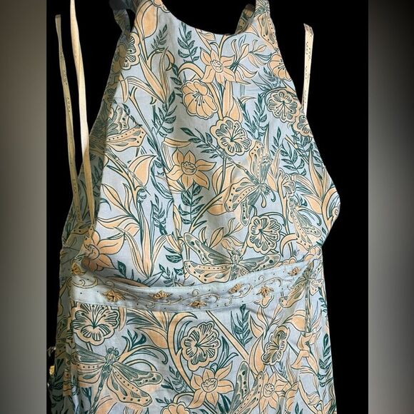 NWT Large AGUA BY AGUA BENDITA Magnolia Floral Maxi Halter Dress - Picture 8 of 12